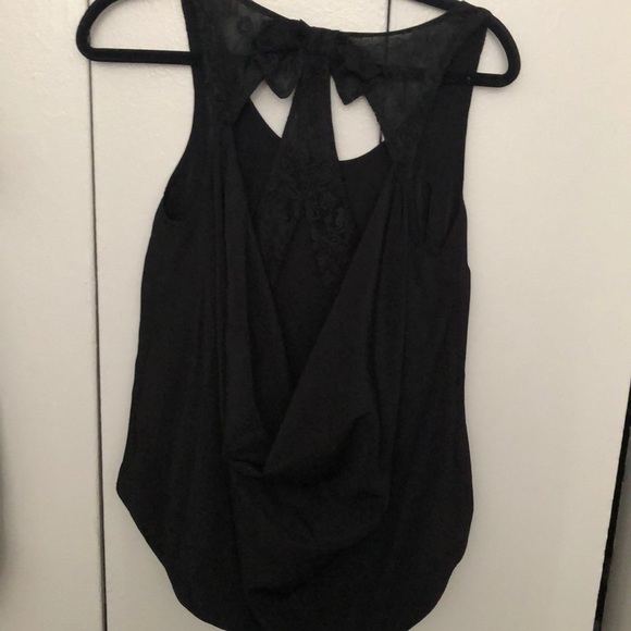 3for$30| ASOS lace tie back black top XS-S - Picture 3 of 4